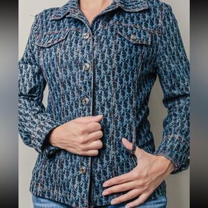 Dior jacket 2005 monogram denim peplum Jacket Vintage